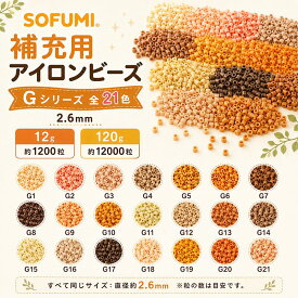 【レビューで12gのビーズをもう1袋ゲット】★Gシリーズ★ ミニアイロンビーズ パーラービーズ 2.6mm 単色 全21色から選べる 補充ビーズ 12g（約1200粒）・120g（約12000粒）SOFUMI ビーズクラフト DIY ドット絵 ハンドメイド 手芸 工作