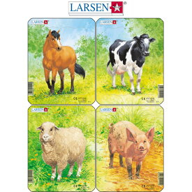パズルミニ4枚セット 家畜（5ピース）ラーセン LARSEN お子様向けパズル ジグソーパズル ノルウェー おもちゃ 動物 プレゼント ギフト　