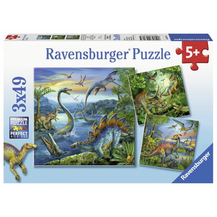 ドイツ ラベンスバーガー社のジグソーパズル ダイナソー 買い物 49ピース×3 パズル おもちゃ 恐竜 ジグソーパズル 6歳 上質 プレゼント ギフト ラベンスバーガー 4歳 5歳 至上