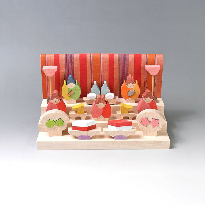 楽天市場】つぼみびな三段飾り・普通垂幕（赤）KH422 ひな人形 雛人形  