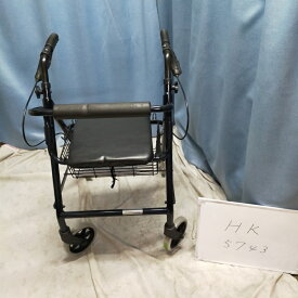 【Bランク 中古 歩行器】ウェルケアバンク あゆむくん WCFW4SAB (HK-5743)【高齢者 介護 補助具 補助器 福祉用具 歩行車 手押し車 自立 リハビリ シニア シルバーカー ショッピングカー カゴ付き イス付き 中古】