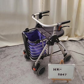 【Bランク 中古 歩行器】幸和製作所 テイコブリトルワゴン WAW07 (HK-5847)【歩行車 手押し車 シルバーカート ショッピングカート 高齢者 歩行補助具 シニア 介護用品 カゴ付き イス付き バッグ付き 福祉用具】
