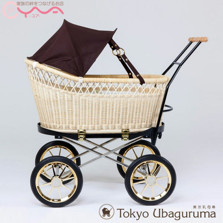 楽天市場】東京乳母車 プスプス 【ブラック本体+ブラウン ブラック 