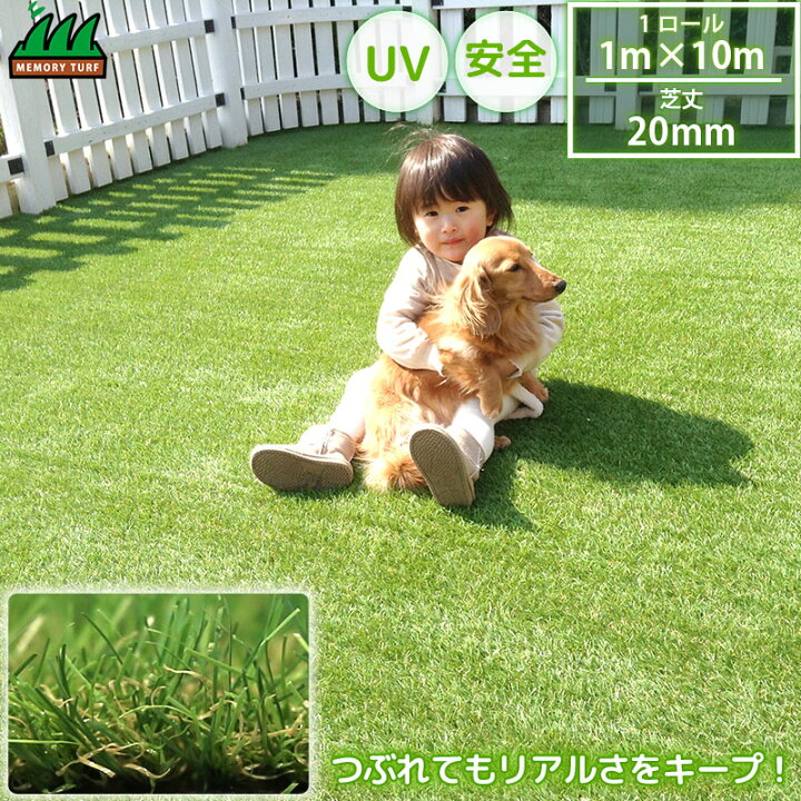 楽天市場】人工芝 1m×10m ロール 芝丈20mm 姫高麗芝 メモリーターフ 
