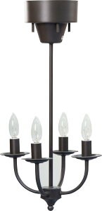 シャンデリア E17口金 4灯 LED電球対応 40W 白熱電球付き リモコン付き アーツライト 東谷 AZUMAYA 代引不可