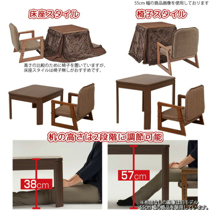 楽天市場】ユアサプライムス おふたり様用こたつ なごみ NGM-N75DLH  