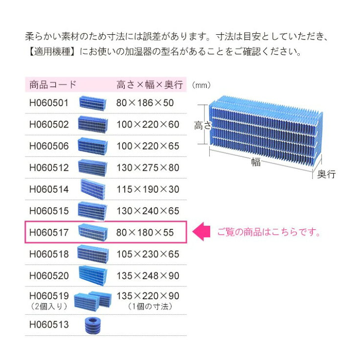 楽天市場】ダイニチ 加湿器用 抗菌気化フィルター H060517 ハイブリット式加湿器専用 交換フィルター 5シーズン用 交換用抗菌気化フィルター 純正品 フィルター交換 別売り部品 Dainichi : ユアサeネットショップ 楽天市場】ダイニチ 加湿器用 抗菌気化フィルター H060517 ハイブリット式加湿器専用 交換フィルター 5シーズン用 交換用抗菌気化フィルター 純正品 フィルター交換 別売り部品 Dainichi : ユアサeネットショップ