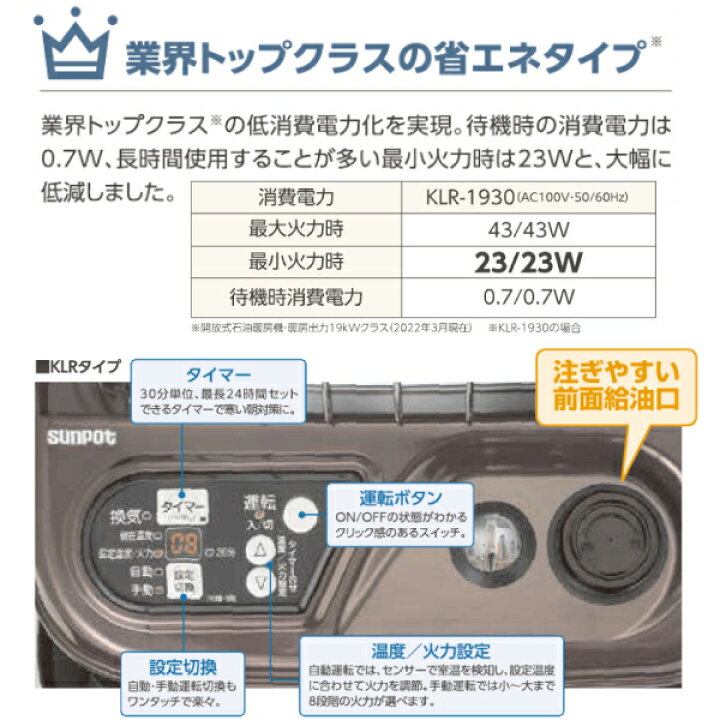 楽天市場】【業務用】サンポット 開放式 石油暖房機 ファン付き KLR 