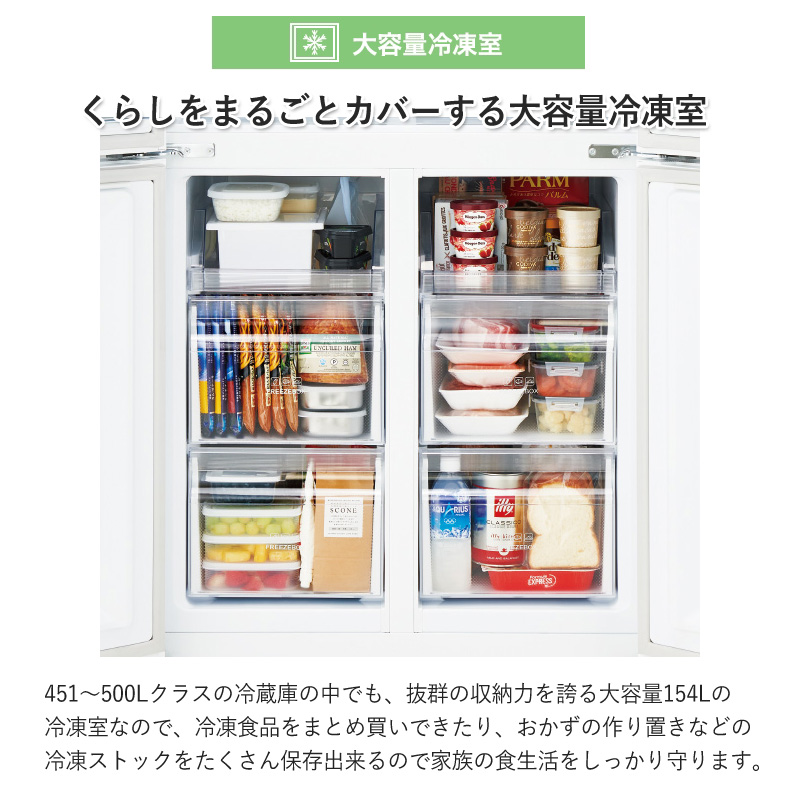 楽天市場】ハイアール 468L 4ドアファン式冷蔵庫 JR-NF468B(W