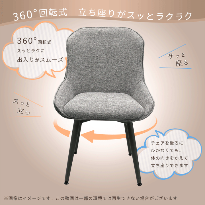 楽天市場】ユアサプライムス ダイニングチェア 360° 回転式