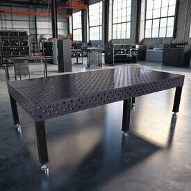 超精密溶接作業台 Q355鋼製 高耐久性 1.2m×1.0m×0.2m サイズ 天板厚み25mm CNC加工 テーブルエッジ面取り 表面窒化処理 穴精度±0.05mm 穴径28mm 穴間隔100mm 精密溶接 定盤 脚付き 製缶用蜂ノ巣定盤 半自動溶接機 TIGアーク溶接対応 高精度加工