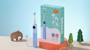 子供用電動歯ブラシ YUCCA やわぶるちゃん+ 多機能ディスプレイ 電動歯ブラシ 子ども用 歯磨き6歳から Type-C 充電式 軽量 抗菌ブラシ 静音 替えブラシ付き 磨き残し リマインダー タイマー付