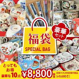 【送料無料 特価】数量限定品 【10点入り】 日用食器豪華福袋 （和） 超最速 夕立窯 | 食器 マグカップ 茶碗 お茶碗 湯呑み ゆのみ 湯のみ 食器セット おしゃれ 小皿 中皿 コップ ご飯茶碗 湯飲み マグ かわいい グラス 夕立窯