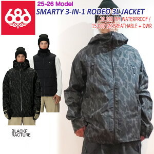 25-26 VbNXGCgVbNX X}[eB3C1fI3LWPbg 686 SIXEIGHTSIX SMARTY 3-IN-1 RODEO 3L JACKET Xm[{[h EGA WPbg 25-26-JK-686 ubNtN`[ S M L XL XXL