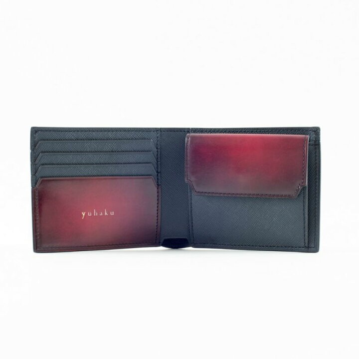 楽天市場】【yuhaku ユハク 公式 牛革 二つ折り財布 正規品】本革 