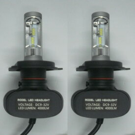 MAZDA ファミリア H10.6〜H15.8 BJ系 ファンレス コントローラー一体型 LEDヘッドライト H4 Hi/Lo 6500K 4000LM 高輝度 車検適合 一年保証！2灯
