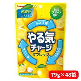 【4/25限定★1/2で最大100%ポイントバック】【48袋セット/ケース販売】カバヤ食品 やる気チャージタブレッツ 79g×48袋 熱中症対策 タブレット グッズ 真夏日 運動部 部活 塩分補給 クエン酸