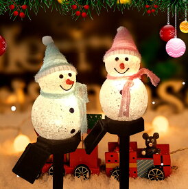 2個セット クリスマス飾りライト サンタクロース モチーフライト ソーラー充電 RGB色変化 防水 屋外 置物ライト クリスマス サンタさん かわいい 雰囲気作り 自動点灯 ガーデン プレゼント ギフトインテリア オブジェ (サンタさん)