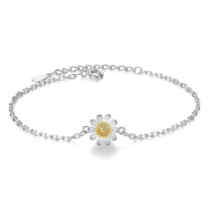 楽天市場】ブレスレット フラワー 花 ひまわり 菊 シルバーカラー 