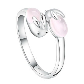 指輪 リング デザインリング レディース アクセサリー うさぎ ウサギ ラビット シルバーカラー ビジュー 可愛い デート ギフト 記念日