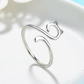 指輪 リング レディース アクセサリ 装飾品 ファッション小物 ネコ 猫 キャット かわいい おしゃれ プレゼント