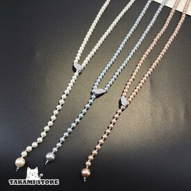 ネックレス レディース パール ラリエット ダイヤ 3色 豪華 レディース 女性 通販 アクセサリー 誕生日プレゼント クリスマスプレゼント 卒業式