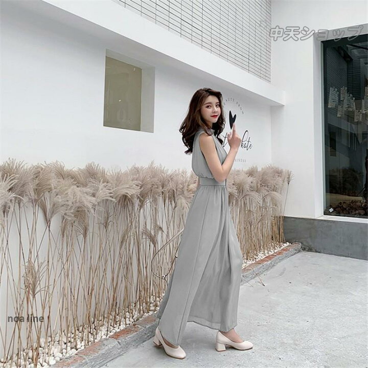 楽天市場】ホルターネックワンピース マキシワンピース 無地 Aライン  