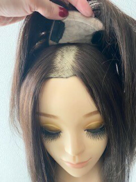 楽天市場】人毛100％ ヘアピース 前髪付き 二重構造引き抜き 総手植え  