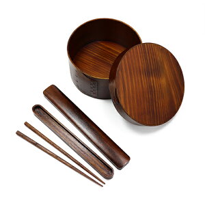 お箸セット 曲げわっぱ 丸弁当箱 (大) 1段 お箸 おはし お箸セット 800cc 5色から選べるランチバンド無料特典付 漆塗り まげわっぱランチボックス スリム 男子 大容量 男の子 子供 お弁当箱