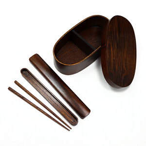 お箸セット 曲げわっぱ 木製 弁当箱 小判(杢地)摺り漆 1段 (仕切付) お箸 おはし お箸セット 600cc ランチバンドも無料 漆塗り まげわっぱ 弁当箱 ランチボックス スリム 男子 大容量 男の