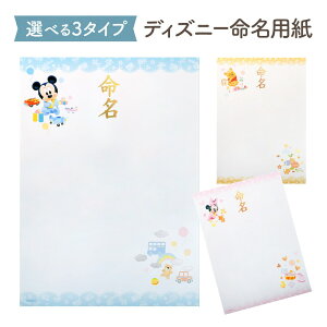 ディズニー 命名用紙 ミッキー ミニー くまのプーさん 選べる3種 3枚入り メール便送料無料 代筆なし 命名 おしゃれ