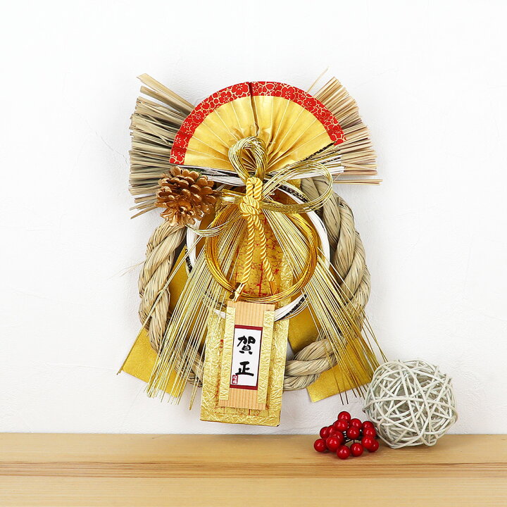 楽天市場】正月飾り しめ縄 金紗飾り No.16 お正月飾り しめ縄飾り  