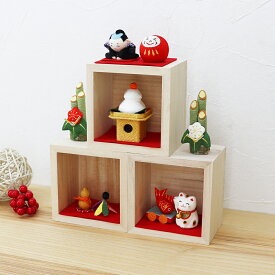 正月飾り 置物 ちりめん 長生堂オリジナル 福枡迎春飾り 送料無料 木札特典付き .置物. かわいい おしゃれ 干支置物 お正月飾り 十二支 縁起物 開運 金運 ディスプレイ 部屋飾り 玄関飾り 龍虎堂 リュウコドウ