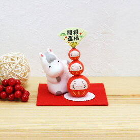 【お買い物マラソン限定10%OFF】 正月飾り 干支午 午 置物 ちぎり和紙 のぞきうまと開運だるま リュウコドウ お正月飾り 正月飾り置物 干支の置物 迎春飾り 十二支 おしゃれ 馬 ウマ うま 2026 木札特典付き かわいい 縁起物 部屋飾り 玄関飾り 龍虎堂 .干支置物.