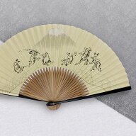 扇子 男性用 メール便なら 送料無料 紙せんす 鳥獣戯画 紙箱サービス 名前 名入れ 可能 のし紙 毛筆 代筆…