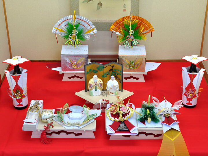 楽天市場】結納 -九州式結納品-蓬莱（ほうらい）9点セット(毛せん付 