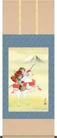 端午の節句掛軸 掛け軸 　馬上武者　野川秀華 【尺五あんどん】約横54.5×縦140cm d5611 端午の節句 初節句 出産 子どもの日 こどもの日 子供の日 武者 兜 鯉 鯉のぼり 昇鯉 登竜門 鍾馗 菖蒲 尚武 勝負