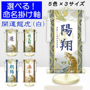 端午の節句掛軸 選べる命名掛け軸 節句飾り名入掛軸・名前旗 開運龍虎(白)専用スタンド付【送料無料】ミニサイズ 金襴 開運菖蒲紋入り g2106-2120 WNB-040〜044 ミニ掛け軸 端午の節句 初節句