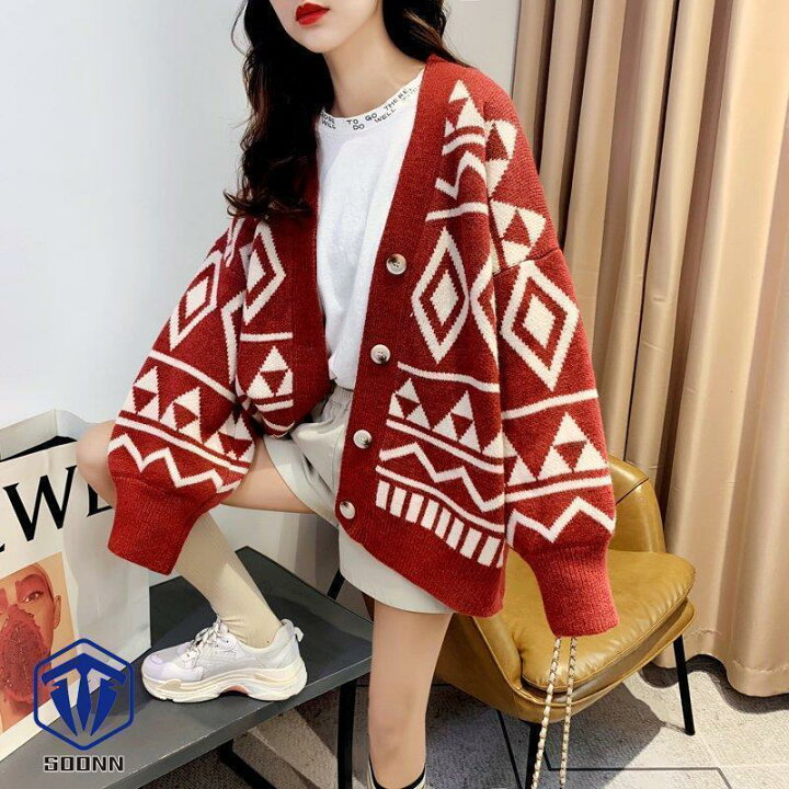 楽天市場】カーディガン ニット レディース 婦人服 長袖 Vネック 