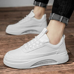 スニーカー メンズ 厚底 ホワイト おしゃれ ウォーキングシューズ 靴 シューズ フェイクレザースニーカー