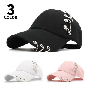 キャップ レディース 帽子 野球帽 無地 チェーン リング 男女兼用 メンズ 日よけ 紫外線対策 サイズ調節可能 ゴルフ 釣り スポーツ アウトドア