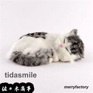 猫 置物 リアルぬいぐるみ かわいい 本物そっくり 眠り猫 子猫 模型 モデル 27*18*10cm ガーデン 庭 雑貨…