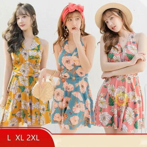 水着 レディース 体型カバー水着 ワンピース水着 花柄 ワンピース レディース ビキニ 大きいサイズ ミズギ みずぎ フレア水着 パッド付き ママ水着
