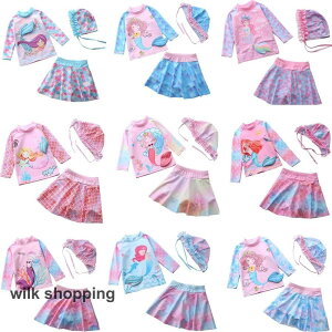 スクール水着 セパレート セット 女の子 スカート 女子 女児 キッズ インナー付き 学生 UVカット 海水浴 水泳帽 スイムキャップ付 70 80 90 100 110 120cm