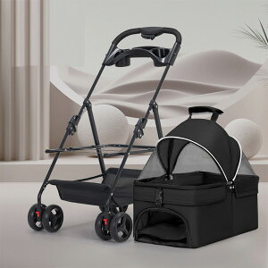 高品質 3WAY 多機能 分離式4輪ペットカート ワンタッチ簡単折り畳み 対面式 ペットキャリー 折りたたみ式 軽量 四輪 小型犬 中型犬 猫用 散歩 お出かけ コンパクト 分離型キャリー 取り外し可