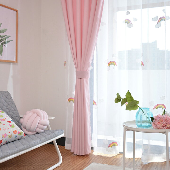 楽天市場 姫系 非遮光カーテン 北欧 無地 ピンク レースカーテン Uvカット 刺繍 雲柄 レインボー カーテン 子供部屋 女の子 小窓 腰高窓カーテン 間仕切り 非遮光カーテン おしゃれ かわいい 薄手 幅100 幅0 丈178 丈180 カーテン城 楽天市場 姫系 非遮光カーテン 北欧 無地 ピンク レースカーテン Uvカット 刺繍 雲柄 レインボー カーテン 子供部屋 女の子 小窓 腰高窓カーテン 間仕切り 非遮光カーテン おしゃれ かわいい 薄手 幅100 幅0 丈178 丈180 カーテン城