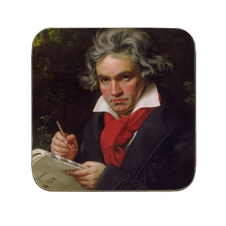 楽天市場 コースター6枚セット ベートーベン 肖像画 アート イラスト 作家 画家 絵画 楽譜 音楽家 輸入雑貨 キッチン用品 Coa812 ユージニア 楽天市場店