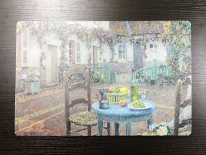 プレイスマット「青いテーブル」 ランチョンマット ランチマット テーブルマット 下敷き アート イラスト 庭 ガーデン 輸入雑貨 キッチン用品(PM153)