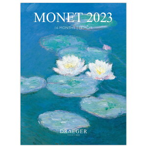 ドレジャー 2023年【スモールカレンダー】MONET（壁掛けタイプ） モネ 作家 画家 アート スケジュール 写真入り 日本の祝日シール付き 輸入雑貨 [FSC認証]