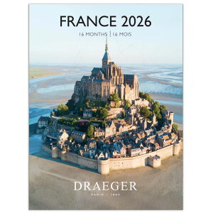 ドレジャー 2026年 スモールカレンダー FRANCE フランス 壁掛け カラー写真 風景 スケジュール管理 祝日シール付き